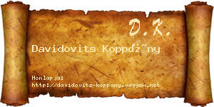 Davidovits Koppány névjegykártya